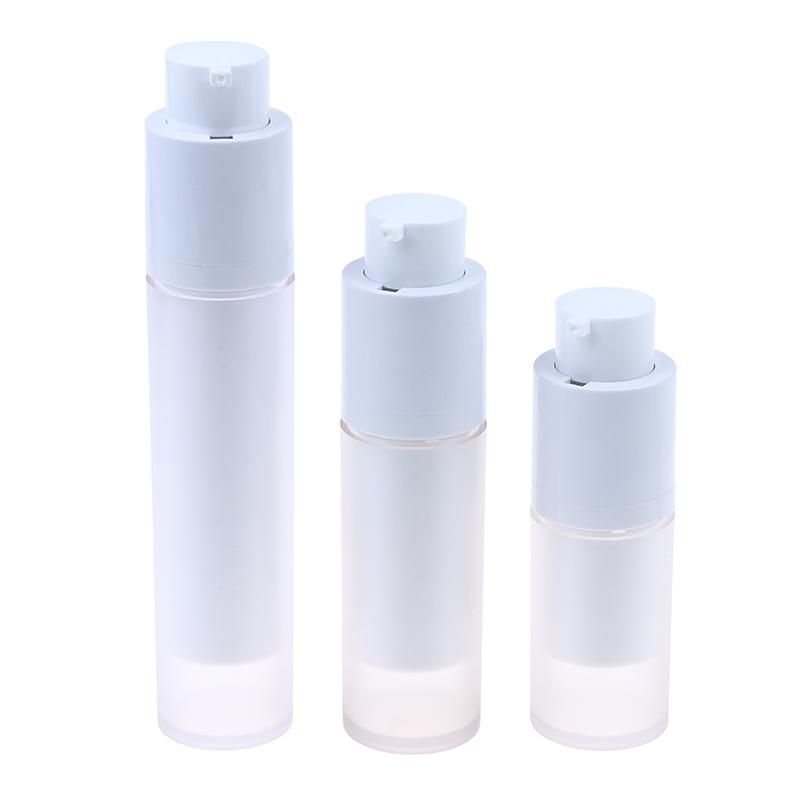 15/30/50Ml Vacuum Pump Bottles Frosted Clear Round Lotion Foundation Jar Rotating Lifting Lid Empty Travel Cosmetic Dispenser