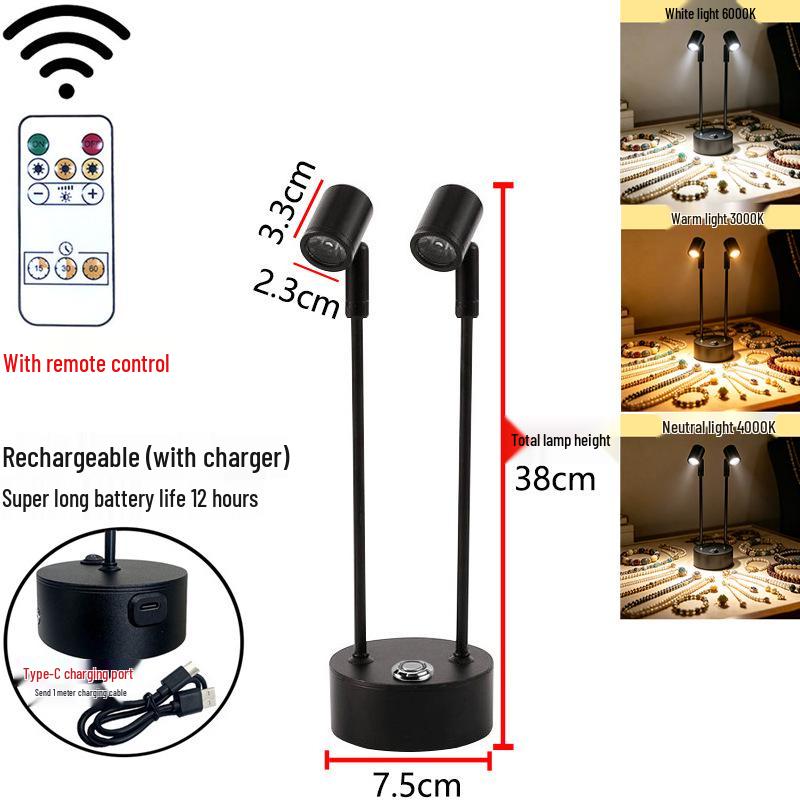 Remote-Controlled Long-Life Charging Spotlights for Jewelry Display Cases