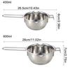 400/600ml Candle Wax Melting Boiler Pot Stainless Steel Melting Chocolate Candle Making Supplies Heat Resistant Handle Bowl