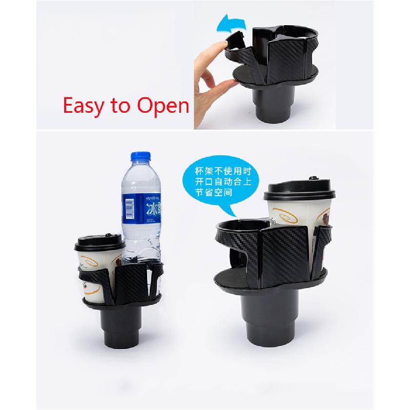 Multifunctional Black Carbon Fiber Color Car Storage Box Cup Holder Organizer X1