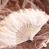 Wedding Feather Hand Fan Handmade Retro Lace Feather Fans for Wedding Party Gift Chinese Luxurious Wedding Decoration