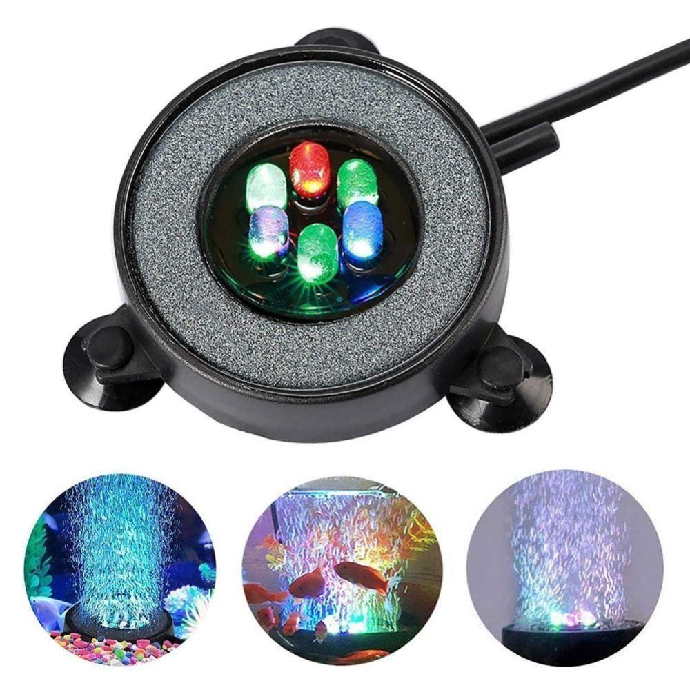 Luce Bolle Acquario Alimentata da USB Lampada a Disco d'Aria LED RGB per Decorazione Paesaggio Acquario