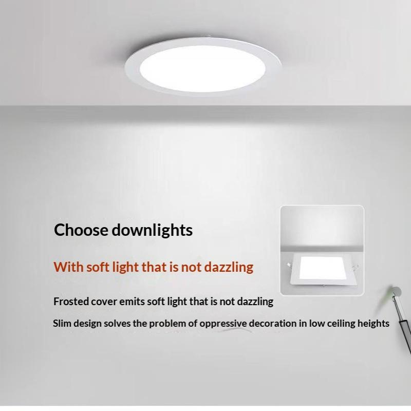 LED-Downlight Dimmbar 3W 6W 9W 12W Quadratisch Rund LED-Spotlicht AC110V/220V Deckenlicht Innen Einbau-Downlight