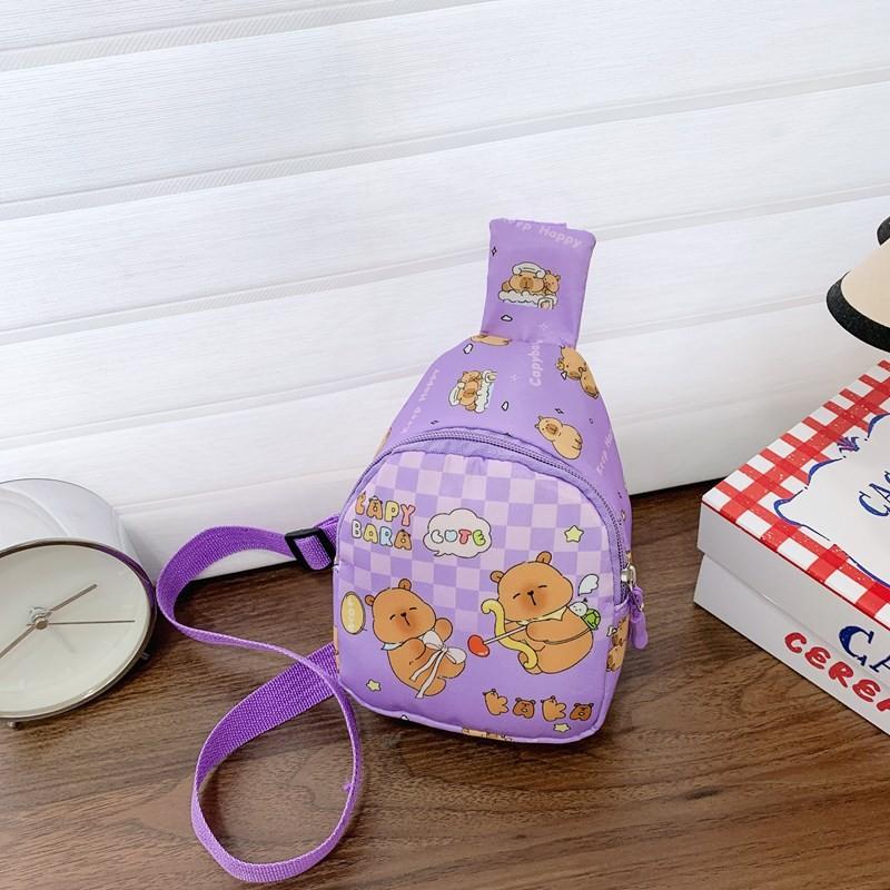 Capybara Animal Pattern Single Shoulder Crossbody Chest Bag Fashion Kids Gift