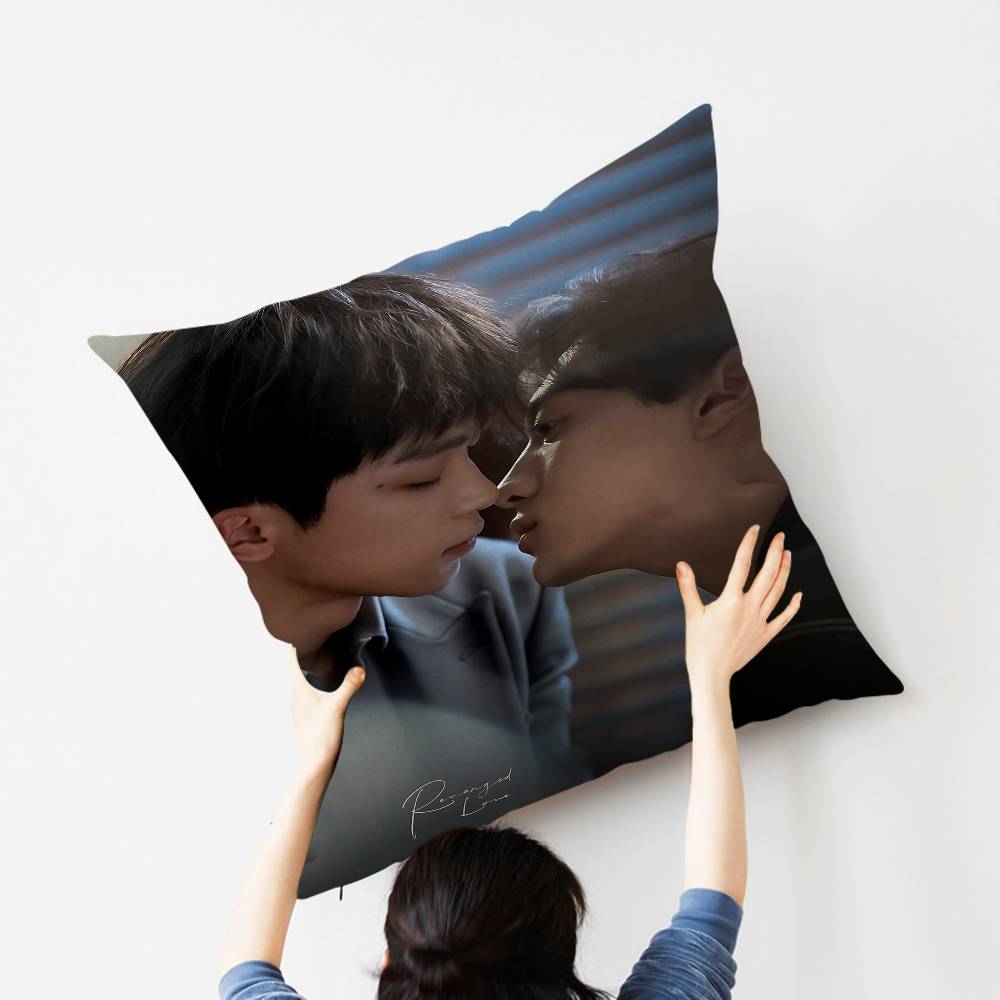 R-Revenged Love Movie Pillow Covers Cartoon Sofa Decorative Home Double-Sided Printing Short Plush Cute Cushion Cover