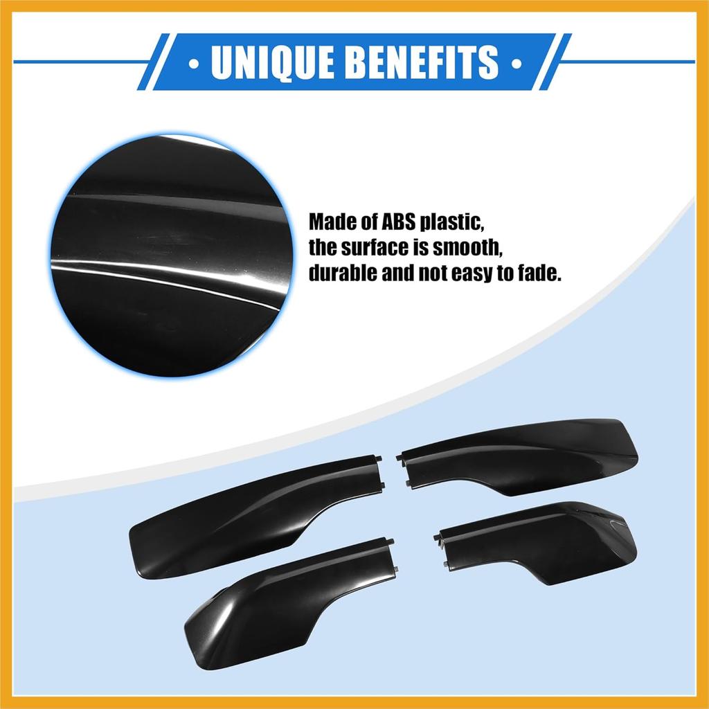 4pcs Car Roof Rack Side Rails End Cover Shell Cap Compatible for Toyota RAV4 2001-2005, Durable Plastic Black Cargo Rack Legs Protection Replacement