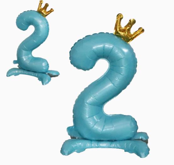 Blue Standing Number Foil for Birthday Party Decoration, Large Aluminum Mylar