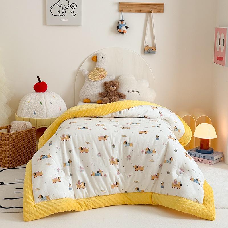

Class A Children s Cotton Double-Layer Gauze Quilt - All Seasons Soybean Core 120x150 cm 2 jin Spring/Autumn Quilt