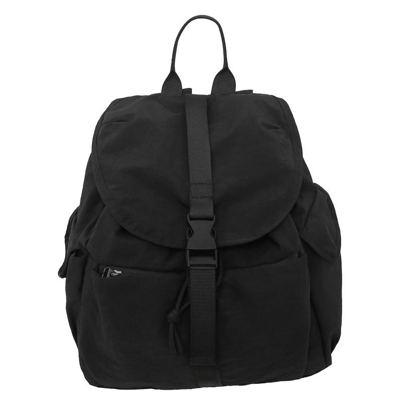 2025 spring new solid color college student backpack women's outdoor leisure large capacity simple high value backpack men