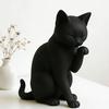 Black Cat Model, Mini Cat Shape Ornament, 3D Printed Matte Black Decorative Figurine for Desktop Entrance Hall Bedroom