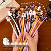 Cartoon Halloween Ghost & Pumpkin Gel Pen - Black Ink, Silicone Shaker, Student Prize