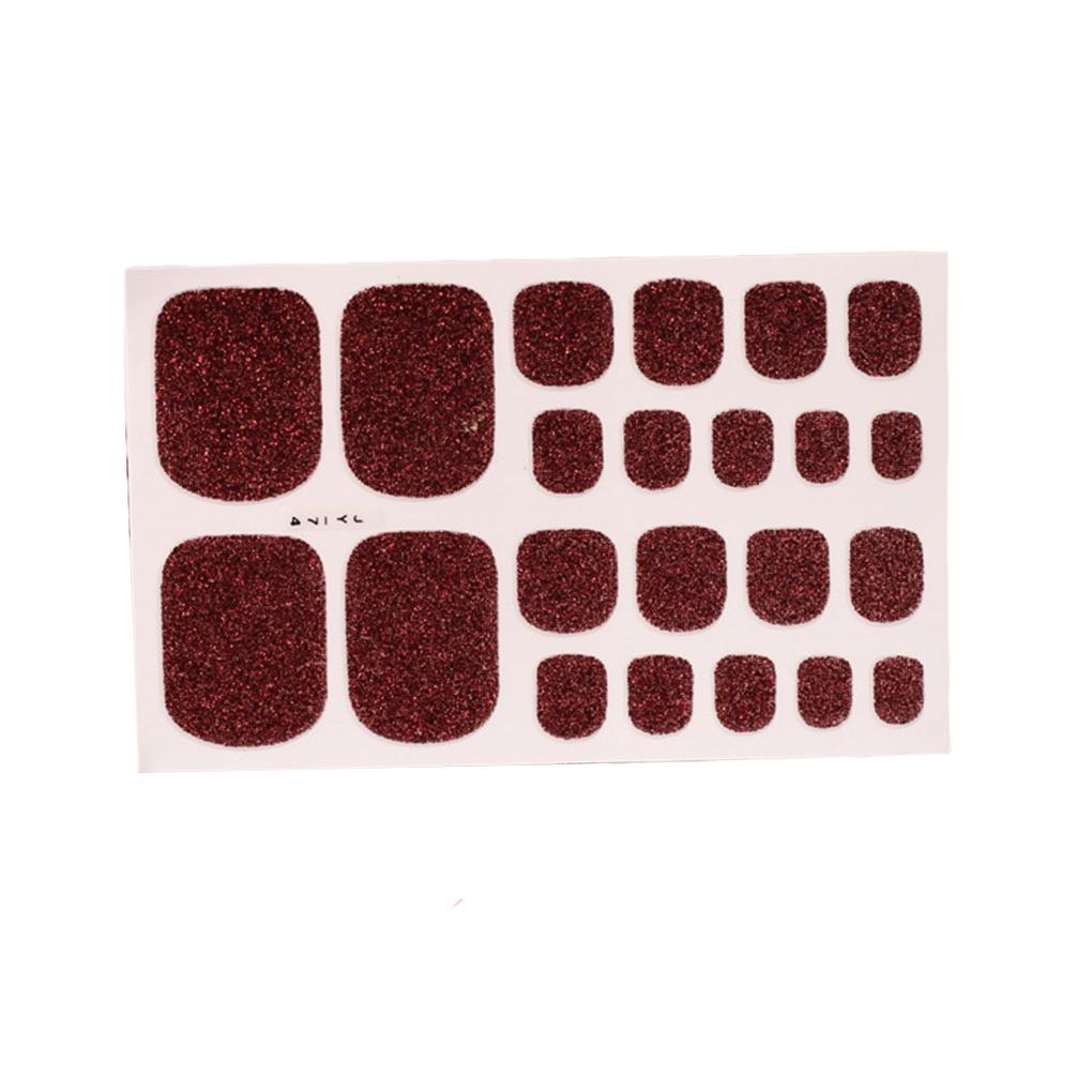 1 Set Color Street Nail Strips Toe Nails Files Glittery Self-Adhesive Waterproof Universal Salon Supplies DIY Manicure Kit