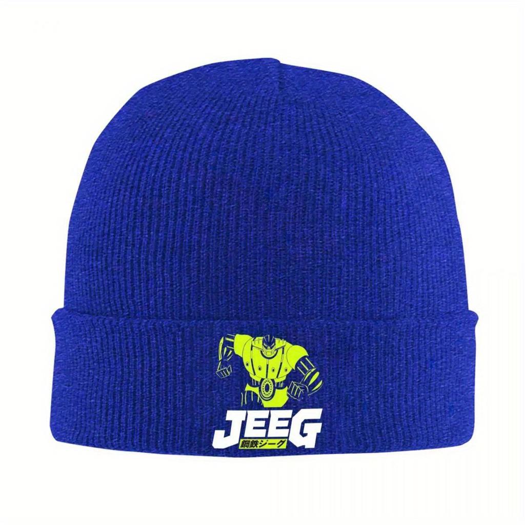 Mecha Anime Koutetsu Steel Jeeg Robot Knitted Hat for Women Men Beanies Autumn Winter Hats Mazinger Z Crochet Melon Cap
