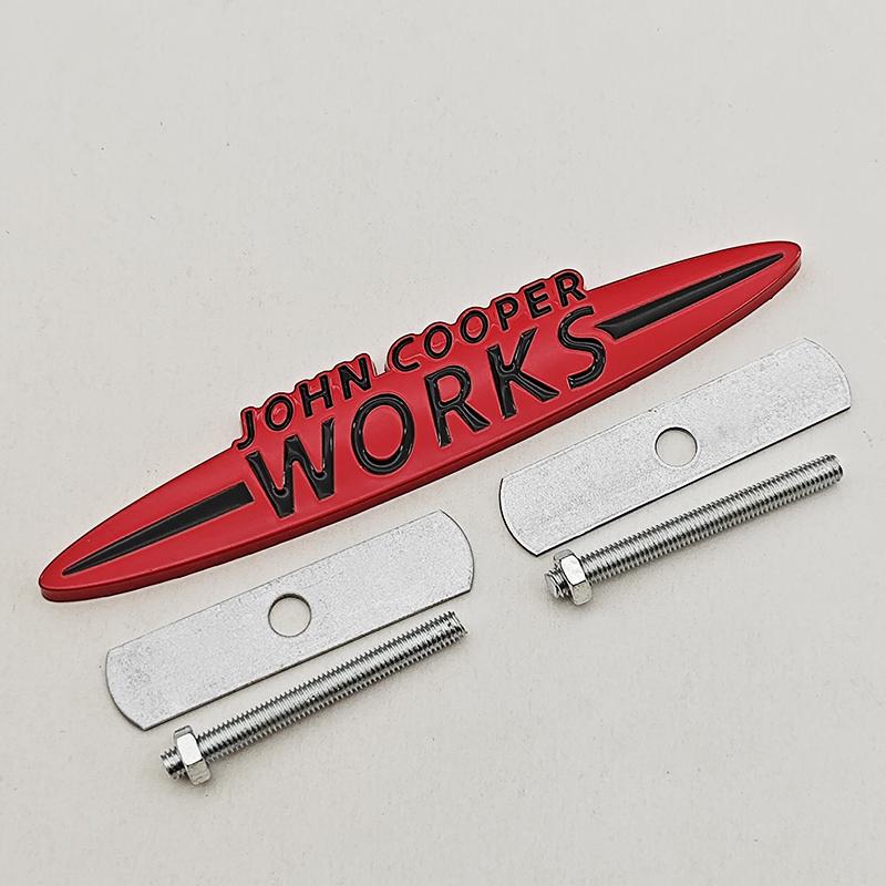 3D Metal Car Stickers Grille Badge Logo Works Emblem Decal For MINI Cooper JCW S F54 F56 F60 R50 R53 R55 R56 R57 R60 Accessories