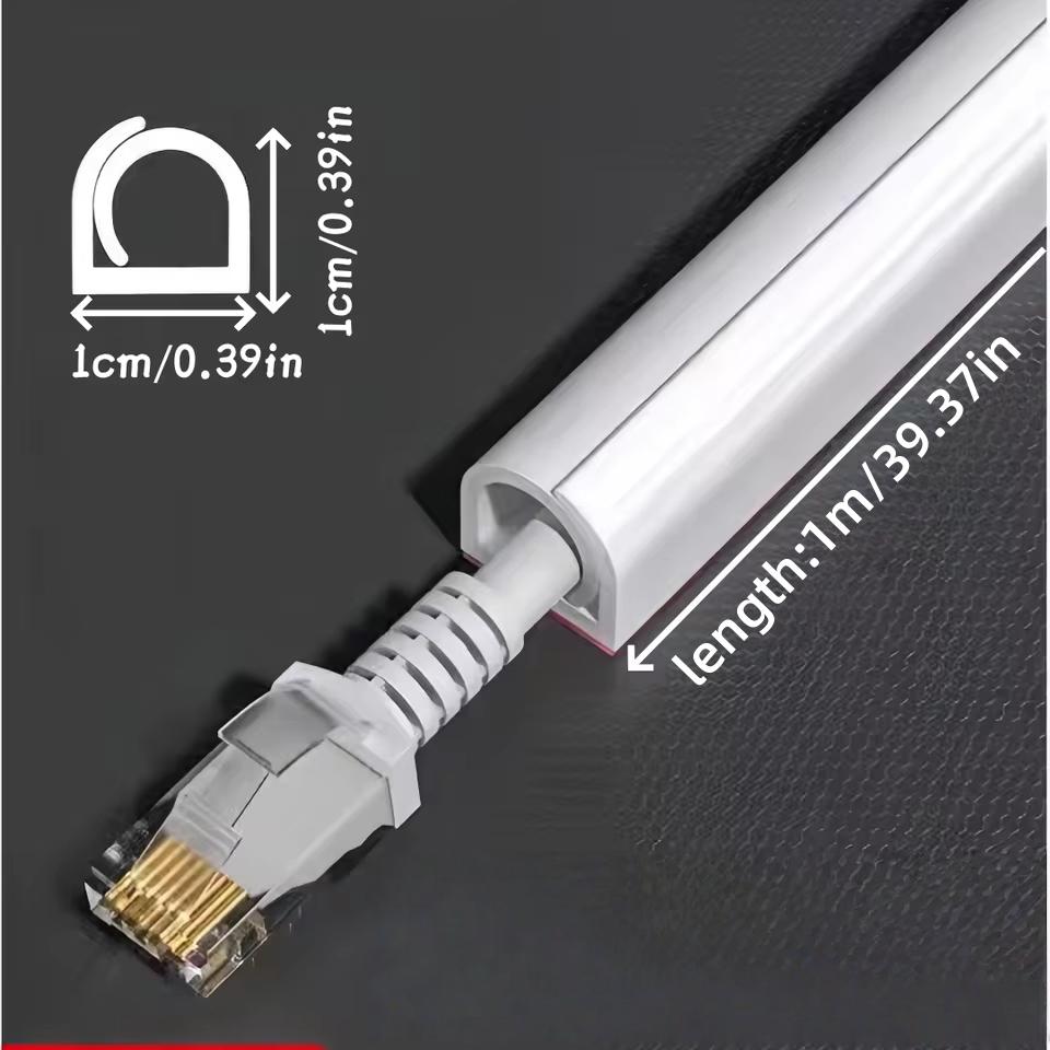 1pc 1m/39.37in Self-Adhesive PVC Cable Management Tube, Invisible Floor Wire Cover for Desk, Wall & Floor Installation