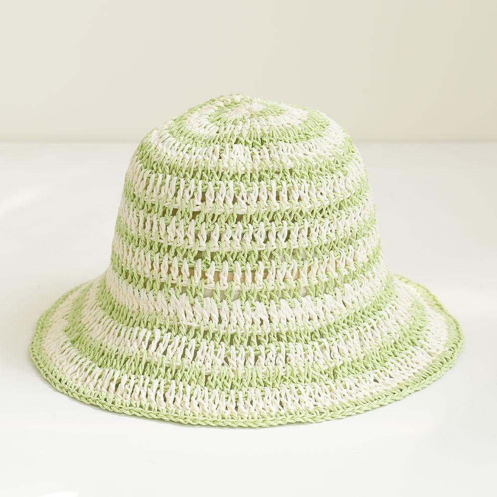 

2026 NEW Handmade High quality colorful stripes Sun Hat Floppy Summer Hats For Women Beach Panama Straw Dome Bucket Hat 56-58cm
