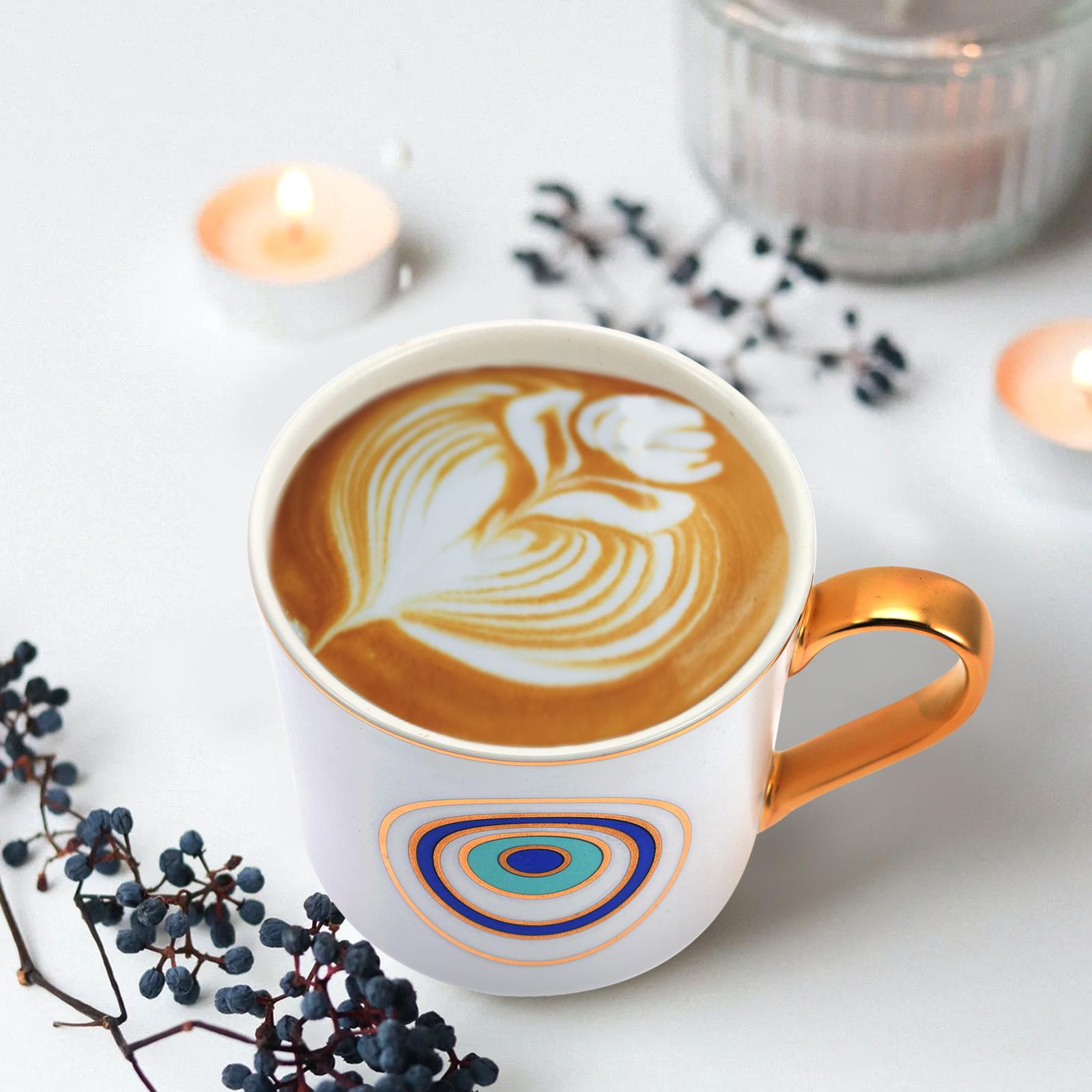 

Turkish Evil Eye Ceramic Mug Hand Painted Coffee Cup for Home Office Restaurant Use Stylish Drinkware for Juice Or Water other
