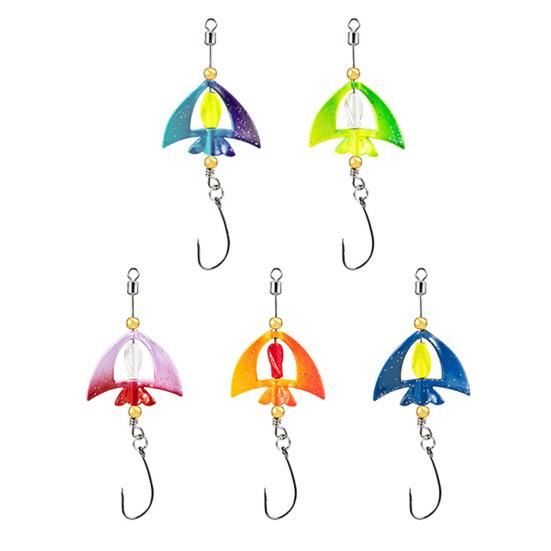 5Pcs 5CM/4G Spinner Blade Lure with Hook Hard Metal Spinnerbait 360 Degrees Rotating Sequin Lure Saltwater Freshwater Walleye Bass Fishing Accessories