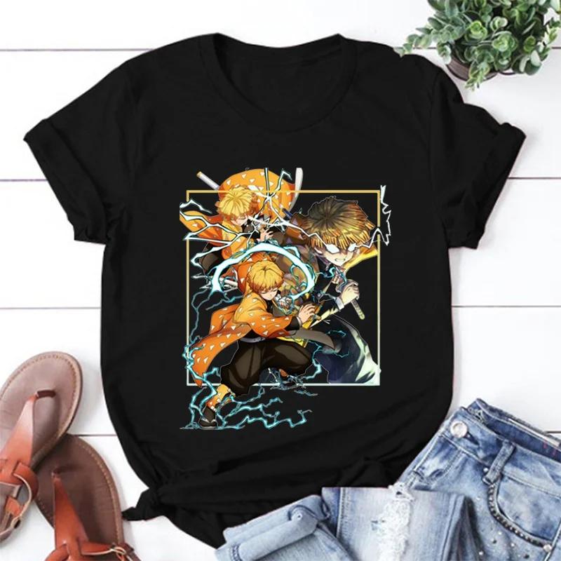 New Agatsuma Zenitsu Graphic Print T-shirt Men and Women Fashion Short Sleeve Street Casual Personality Anime T-shirt