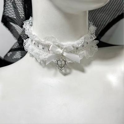 Lolita Cosplay Choker Halskette Sexy Katzenmädchen Schleifenkragen Anime Kätzchenohren Rollenspiel Kostüm Zubehör Party Schmuck Kawaii Geschenk