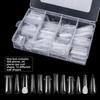 Mixed 12 Types Nail Tips Sets Clear Forms Pointed/Trapezoidal Nails Gel Extension Molds Acrylic Ultra-Thin False Nails