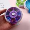 Round 7-Compartment Rotating Travel Pill Organizer