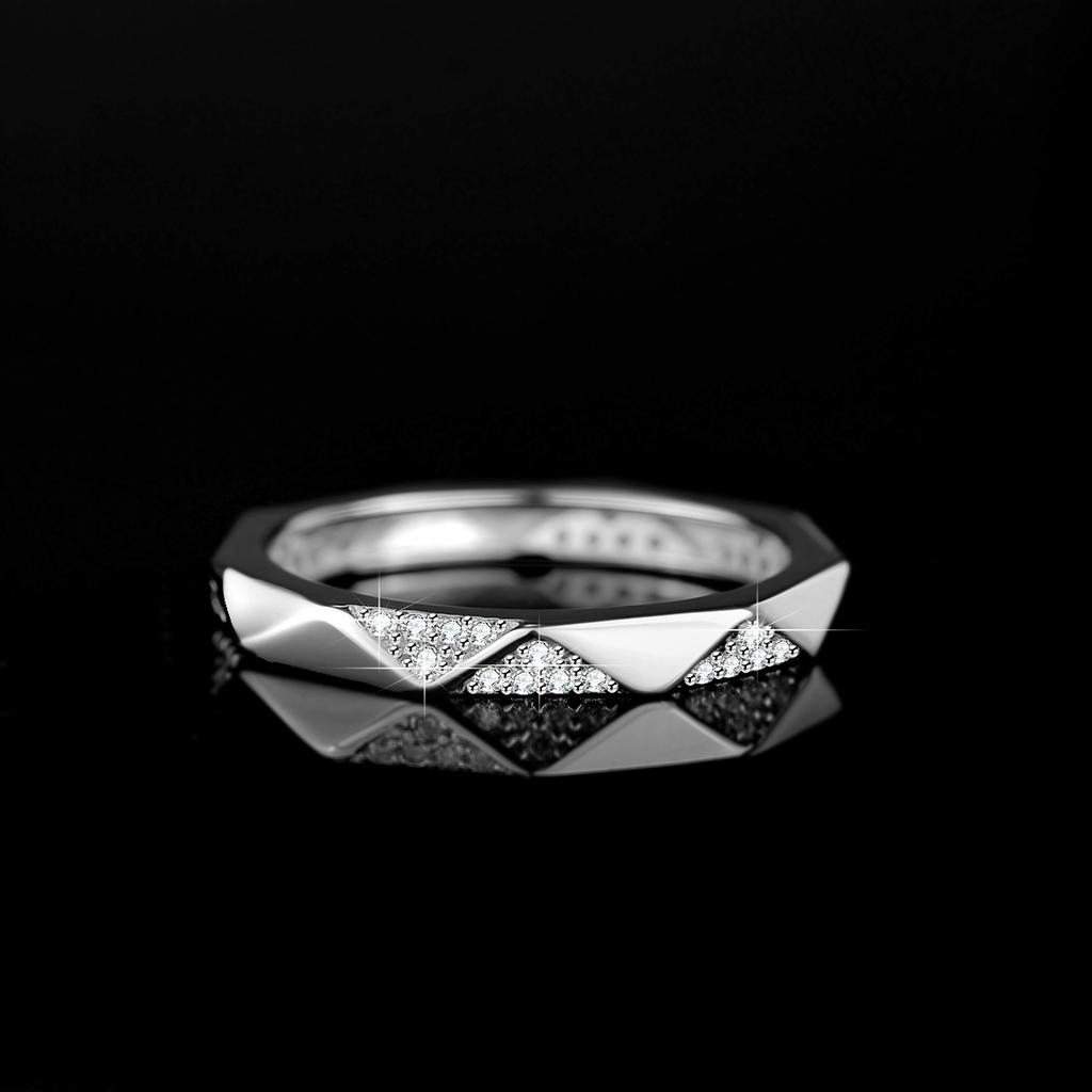 Nabest Geometric Designer Women Wedding Band VVS1 D 3EX Moissanite   CopperRings Engagement Promise Fine Jewelry