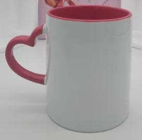 DIY Customized 350ML 12oz Ceramic Mug Heart Handle Type Personalized Print Picture Photo LOGO Text Couple Gift Coffee Travel Mug