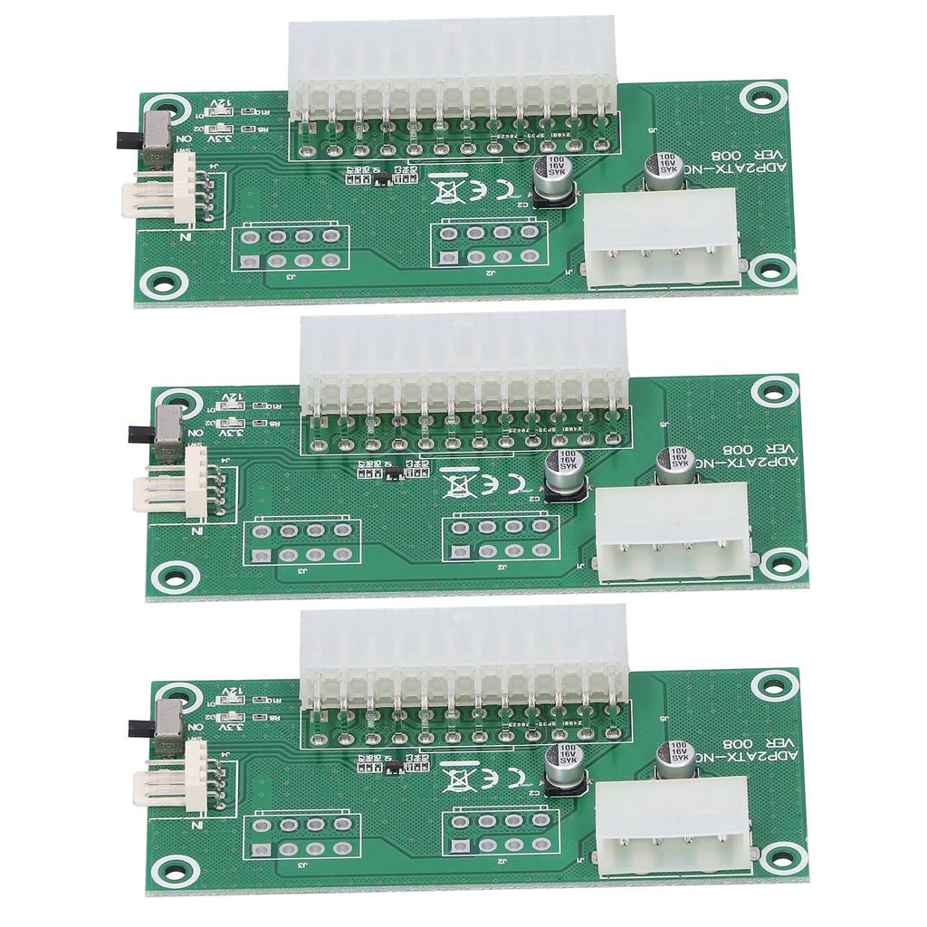3Pcs MultiPower Synchronization Start Card with 24Pin Connection Line Computer Adapter