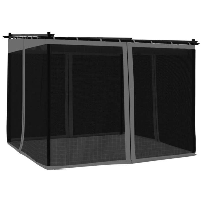 VidaXL Tonnelle avec parois en filet anthracite 3x3 m acier, tonnelle de jardin, tonnelle de patio, pavillon de jardin, 4003909