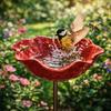 Handcrafted Metal Flower Stake Butterflies Feeder For Garden Decoration Doubles As Bees Watering Station And Bird Bath