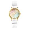 Women's Watch, Stretch Band, Waterproof, White, Stylish, Analog Display, Free Size, Stainless Steel Band, Quartz Watch, Fashion Accessory