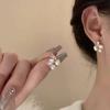 Zircon Metal Studs & Pearl Bow Earrings - High-End, Versatile Statement