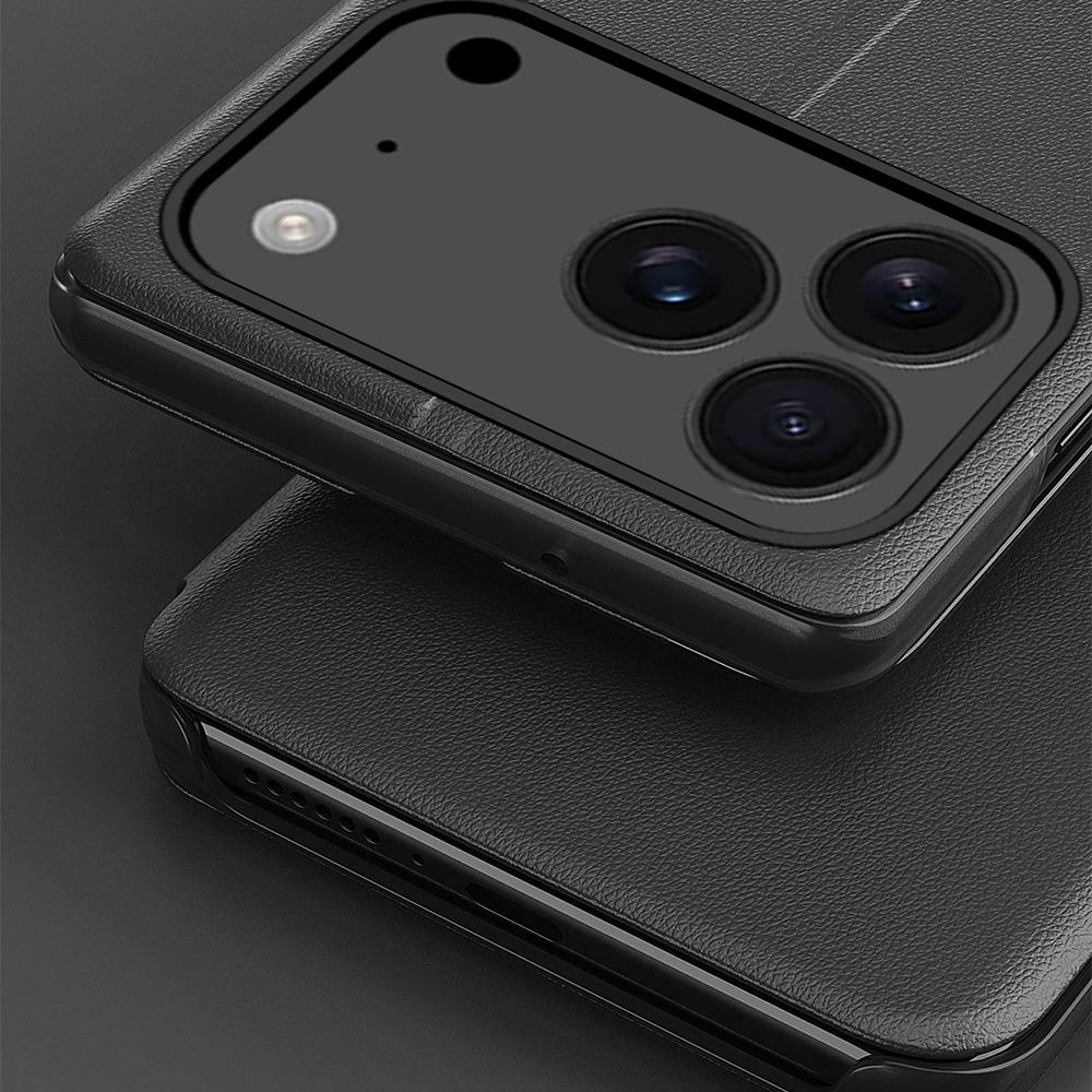 Etui na telefon iPhone 17 Pro Folio Klapka PU Skóra Pokrowiec ze Standem