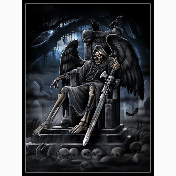 DIY Full Round Drill Angels of Death Skull Diamond Rhinestone Painting Grim Reaper Mosaic Pictures Cross Stitch Embroidery Home Decor