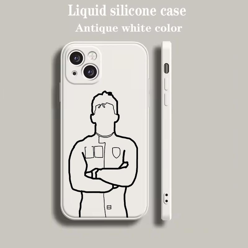 

Straight Edge Phone Case For Apple iPhone 15 14 11 12 13 Pro Max X XS XR 7 8 Plus SE Protection Silicone Cover F1 Number 33 iPhone 13