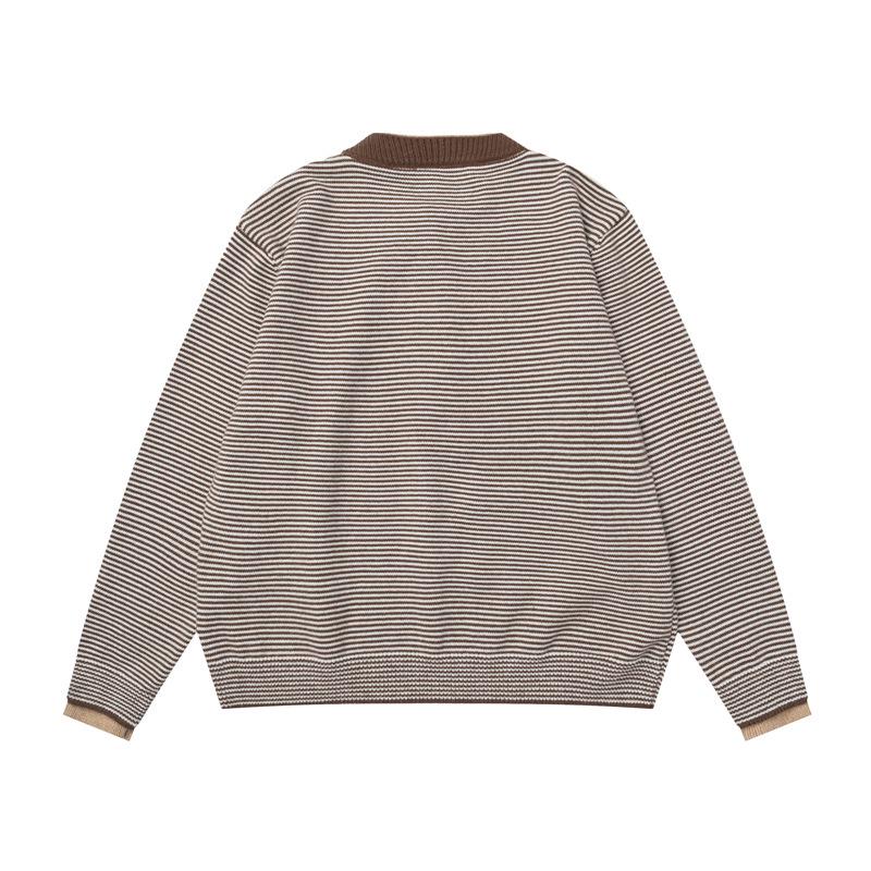Unisex Japanese Retro Striped Knitwear - Casual Urban Lazy Style Sweater