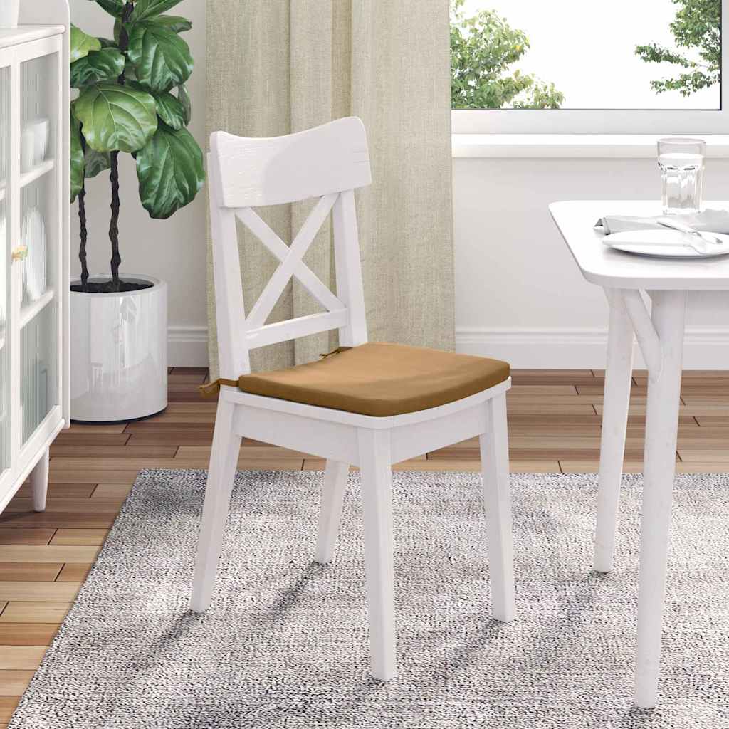 Seat Cushions 4 pcs. Velvet Brown 40 x 40 x 3 cm