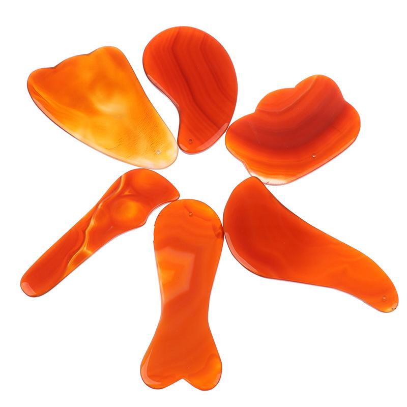 Red Onyx Scraper Guasha Jade Massager For Face Natural Gouache Stone Gua Sha Scraper Facial Massage Tool Face Scraper