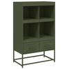 VidaXL High Buffet, Cabinet with Drawers and Compartments, Storage Furniture, Living Room Organizer, Olive Green 846606
