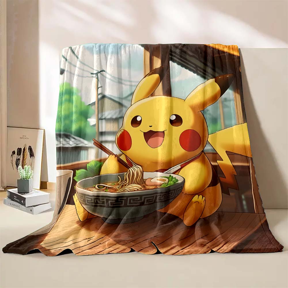 1PC Pokémon Pikachu Pattern Blanket Warm Soft Fluffy Kids and Adults Sofa Bed Throw Blanket Outdoor Travel Camping Luxury Gifts