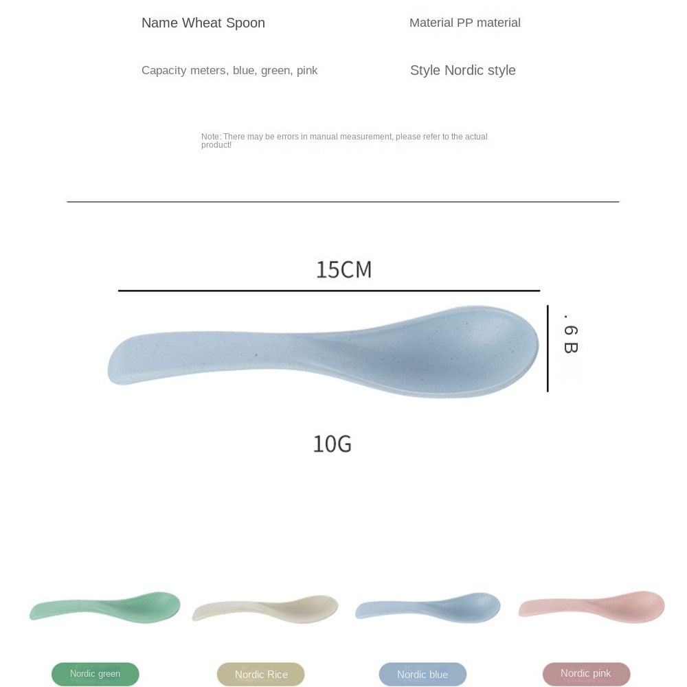 Eco Friendly Kids Kitchen Tableware Soup Spoon Long Handle Wheat Straw