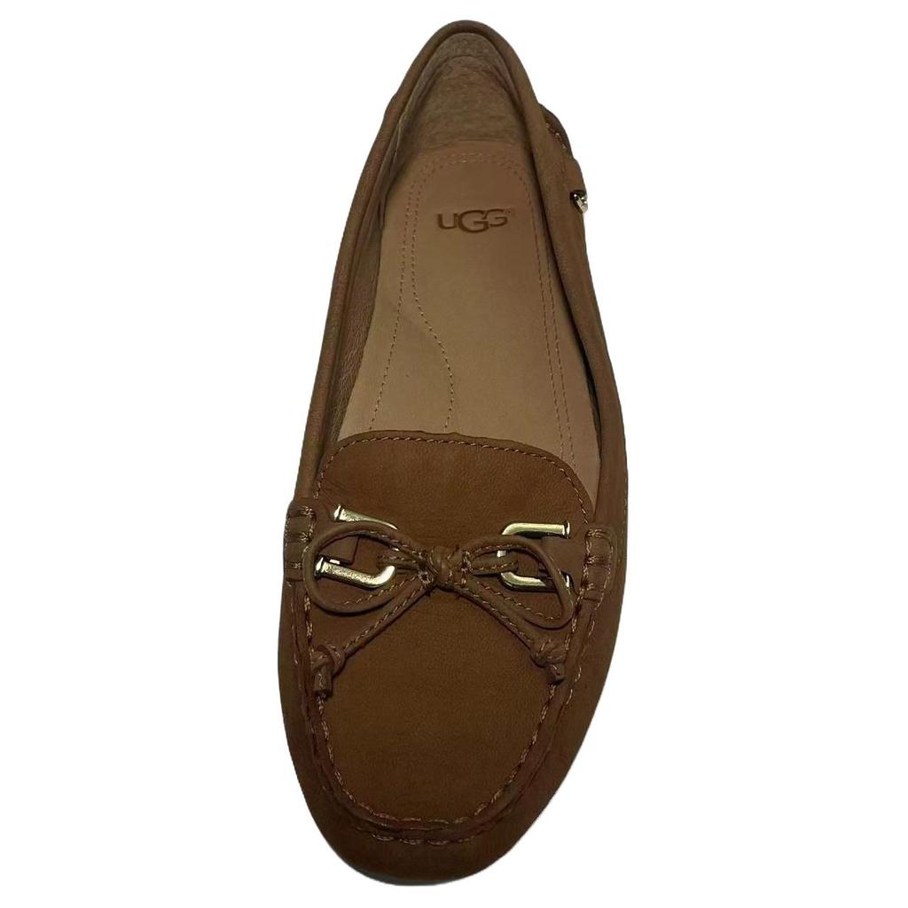 UGG Serena Sheepskin Versatile Slip-On Loafers Women Loafers Brown 1099881-CHE