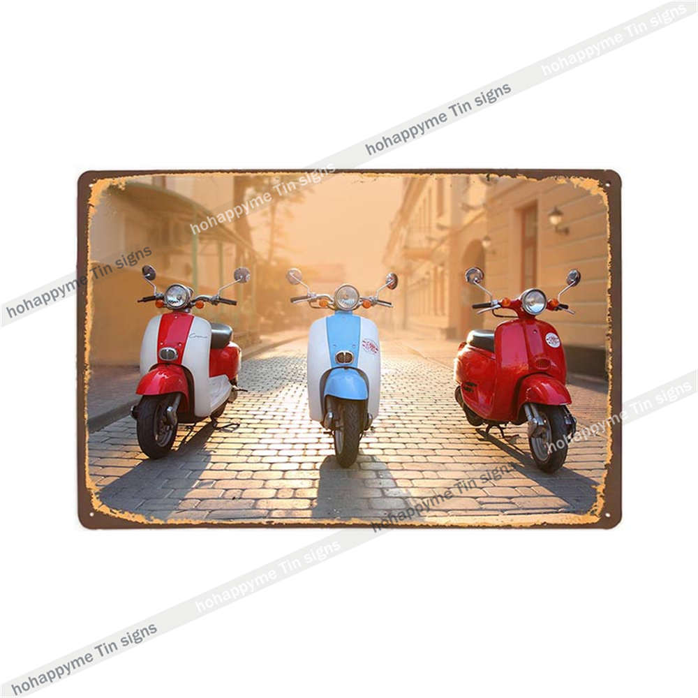Lambretta Motor Vintage Metal Sign Plaque Decoration Motorcycle Garage Bar Wall Art Poster Plate Home Decor 20x30cm