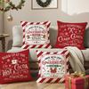 Christmas Pillow Covers 4 Pieces 18X18 Inch Square Seasonal Pillowcases Living Room Cushion Cover For Home Farmhouse Couch