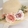 DIY Handmade Straw Hat Straw Shade Floral Fashion Shade Hat Leisure Activities Heavy Industry Flat Top Gift Hat