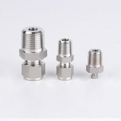 Stainless Steel NPT1/8 Male To 1/4 Ferrule Straight Connector