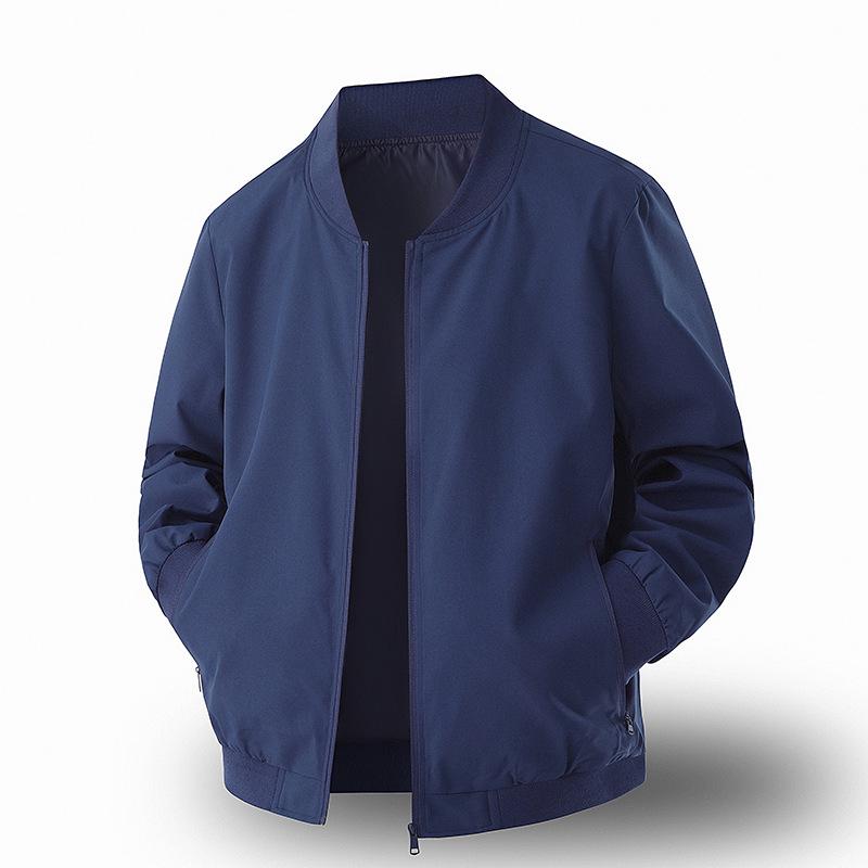 

Men s Casual Baseball Collar Jacket - Spring/Autumn Trendy Loose Fit 3XL синій