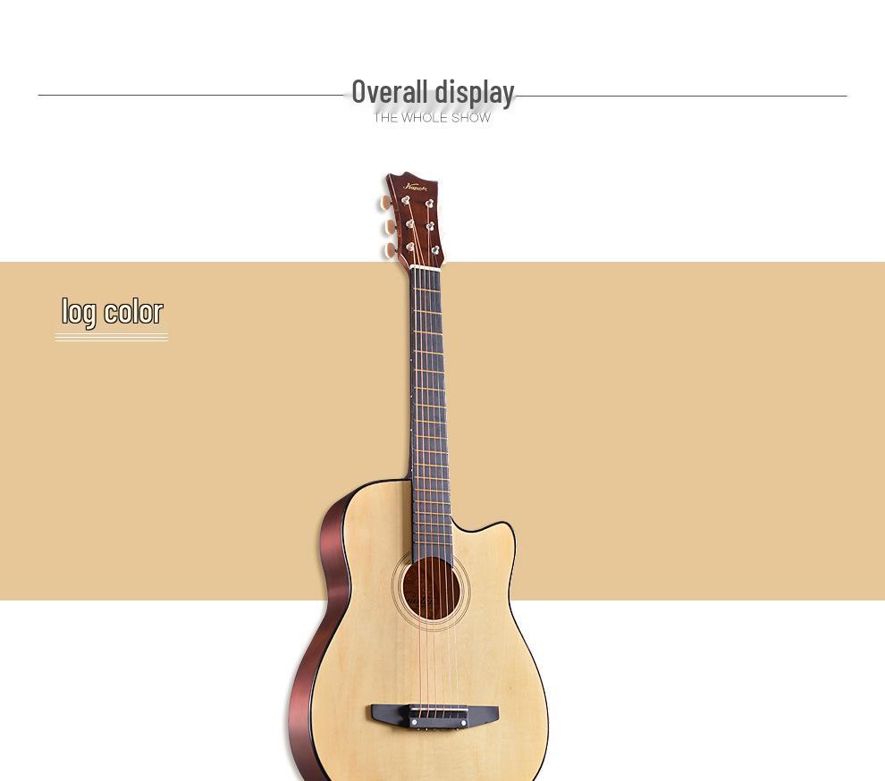 Red Cotton zs-1 38" Beginner Folk Guitar - Wooden Steel String for Boys & Girls