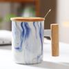 Duoli Ceramic Mug with Wooden Handle, Lid, and Spoon